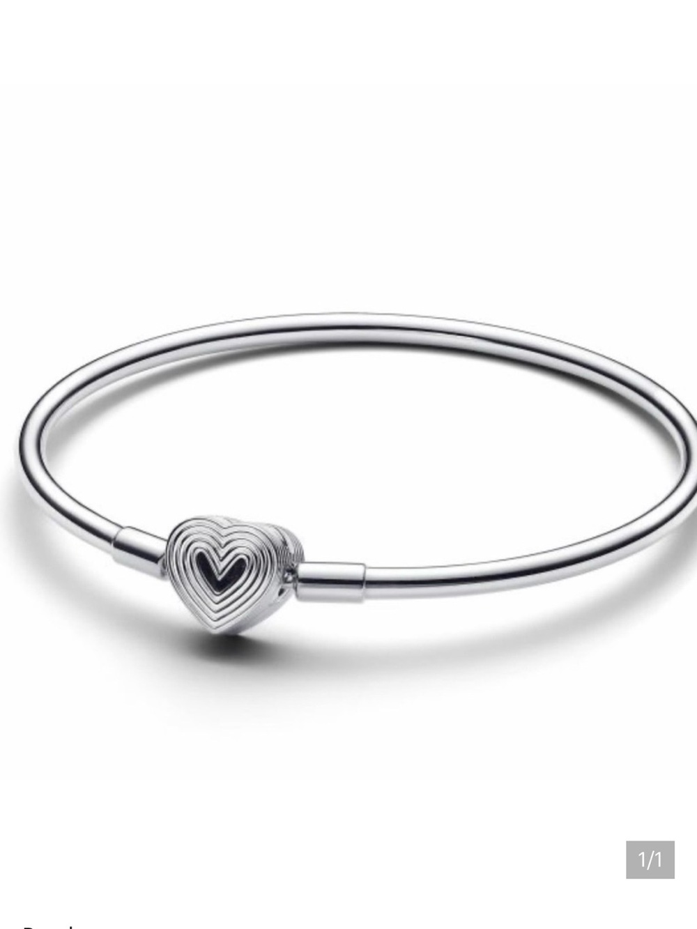 Pandora Silver Multi-Layer Heart Clasp Bangle